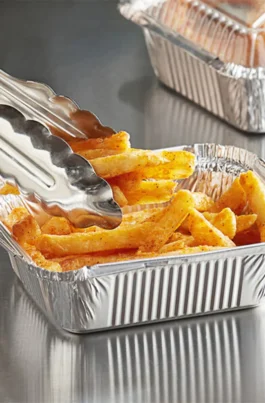 1 lb Disposable Aluminum Foil Trays for Food Rectangular 500 pcs (705)