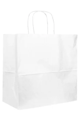 18" x 7" x 18" White Paper Bags with Handles Bulk 200 pcs