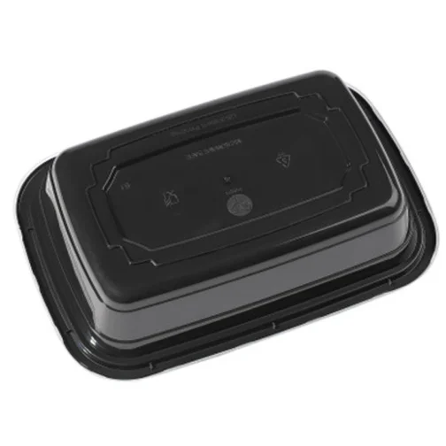 32 oz To Go Containers with Lids Black Plastic 150 Set - Image 3