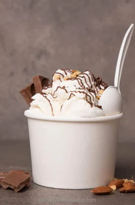 16 oz Paper White Ice Cream Container 500 pcs