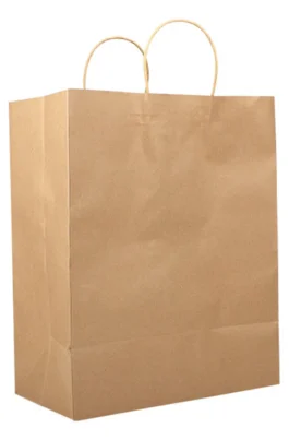 13" x 7" x 17" Large Kraft Paper Shopping Bags with Handles Bulk 250 pcs